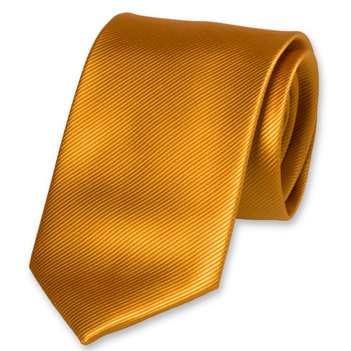 Cravate en polyester jaune ocre (1)