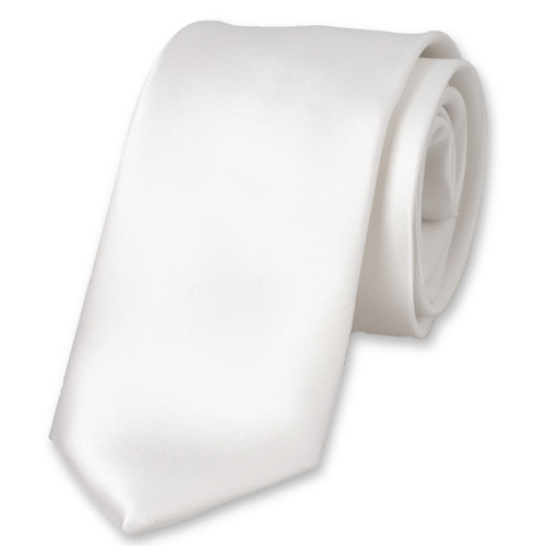 Cravate blanche en satin polyester (1)