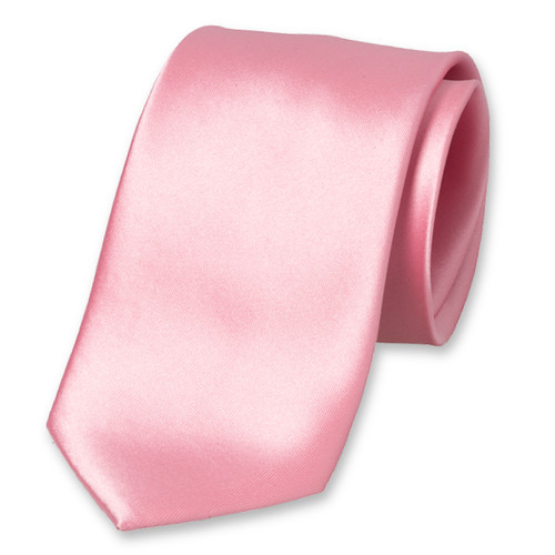 Cravatte rose clair en satin polyester (1)
