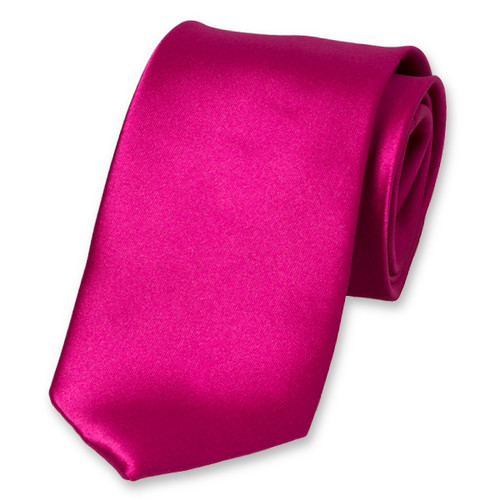 Cravate fuchsia en satin polyester (1)