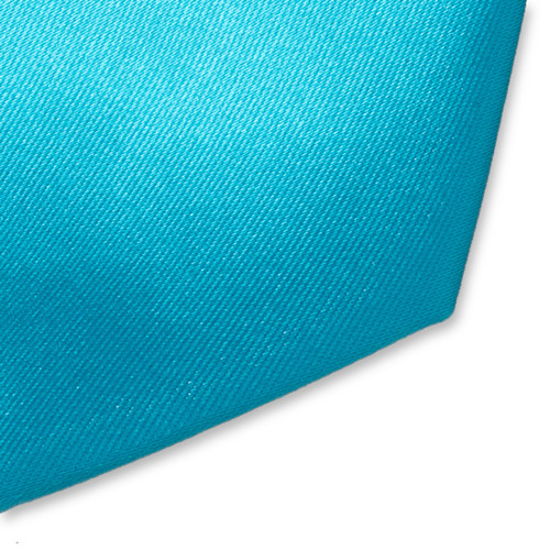 Cravate aqua en satin polyester (2)