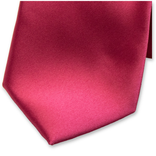 Cravate satin polyester Rouge Framboise (2)