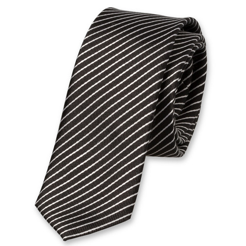 Cravate slim noir et blanc (1)