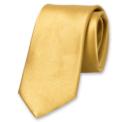 Satin cravate slim or (1)