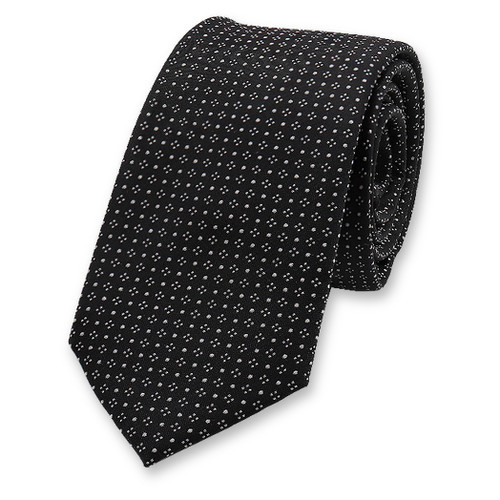 Cravate étroite noire - Motif à pois (1)