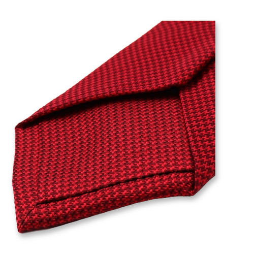 Cravate étroite rouge Pied de Poule (3)