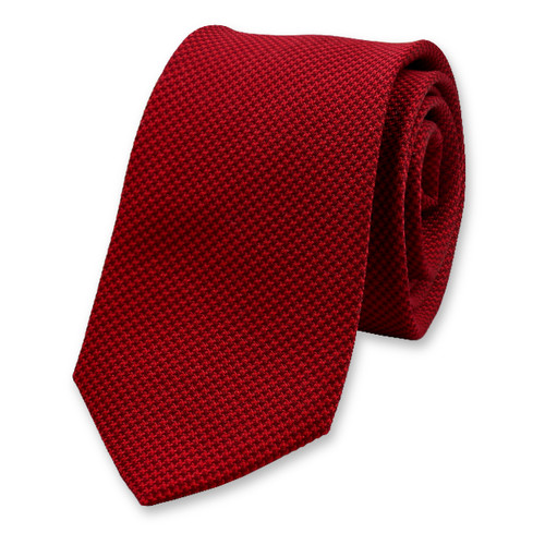 Cravate étroite rouge Pied de Poule (1)