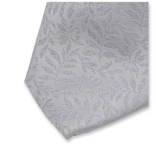 Cravate étroite gris clair à fleurs (2)