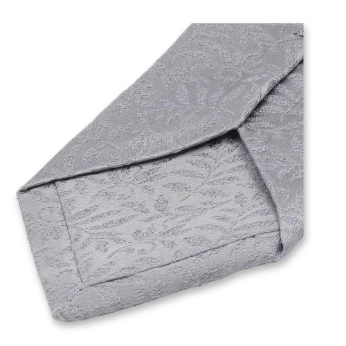Cravate étroite gris clair à fleurs (3)