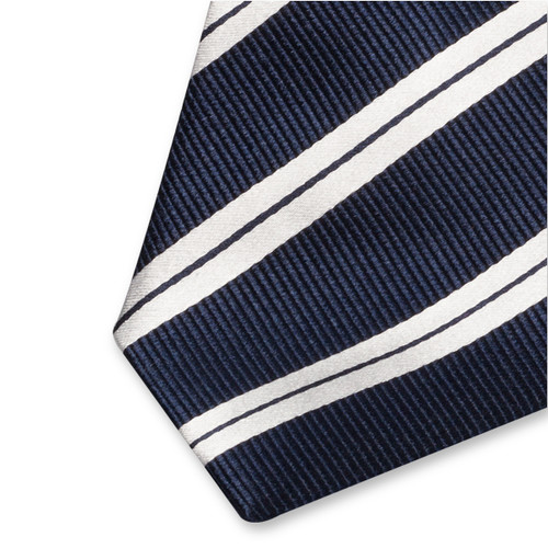 Cravate XL bleu marine/ blanc rayé (2)