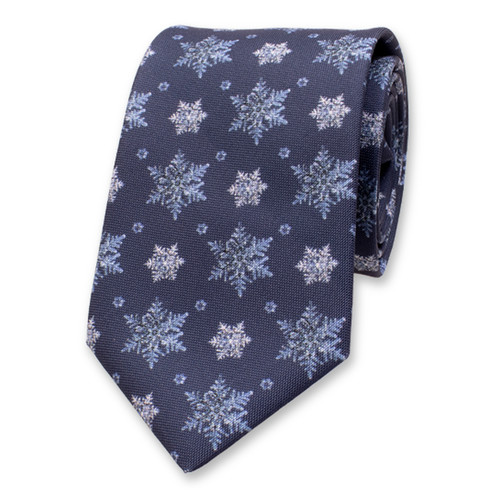 Cravate de Noël bleu glacier - Flocons de neige (1)