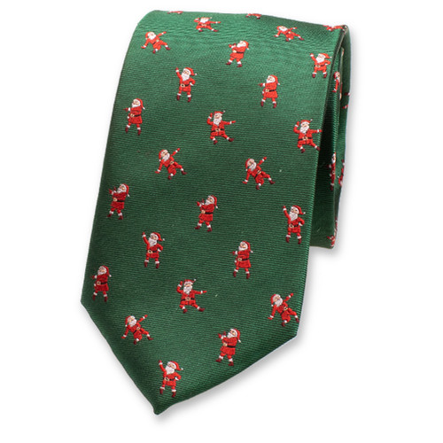 T-shirt de Noël vert pour homme - Cravate Père Noël et sapin de