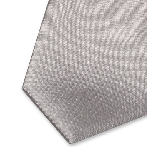 Cravate extra slim en satin grise (2)