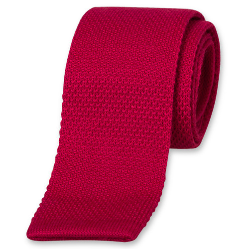 Cravate tricot fuchsia (1)