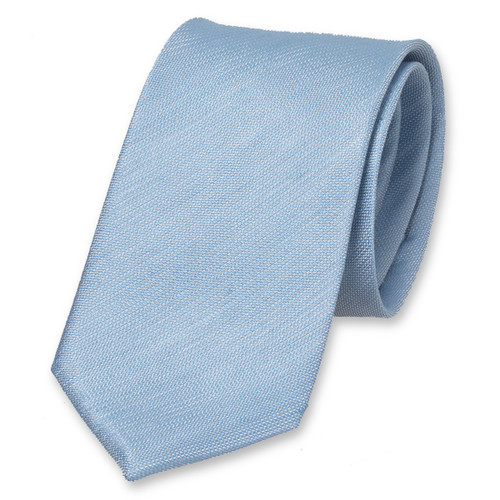 Cravate homme en lin bleu clair (1)