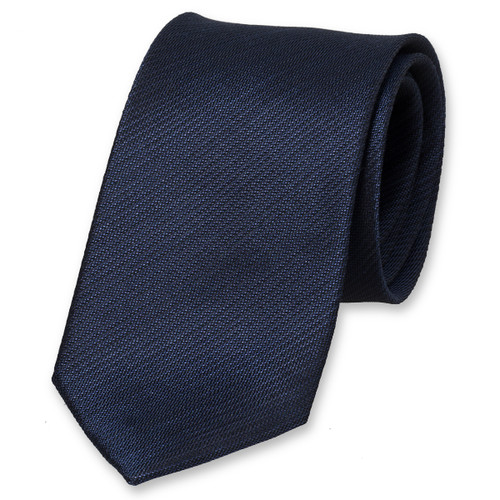 Cravate homme en lin bleu foncé (1)
