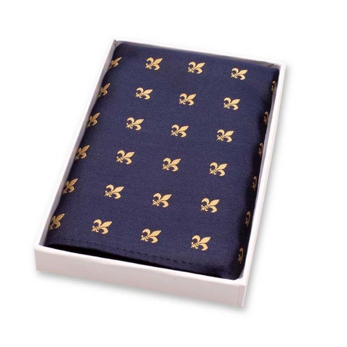 Pochette de Costume Bleu Foncé - Fleur de Lys (1)