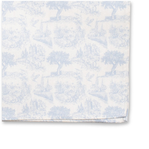 Pochette en Coton Toile de Jouy - Bleu clair (2)