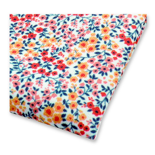 Pochette de costume couleur corail fleurs (2)