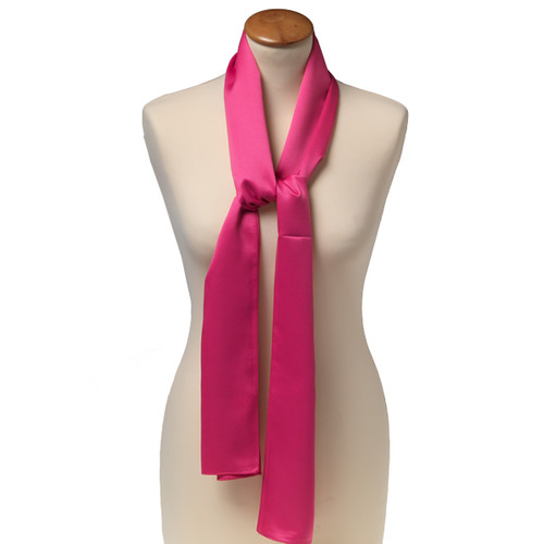 Foulard polyester rose vif - rectangle (1)