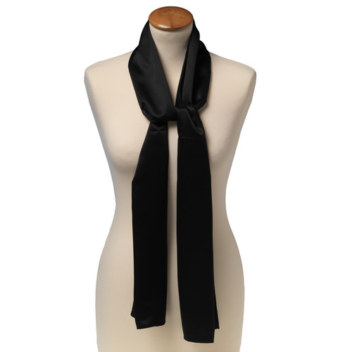 Foulard polyester noir - rectangle (1)