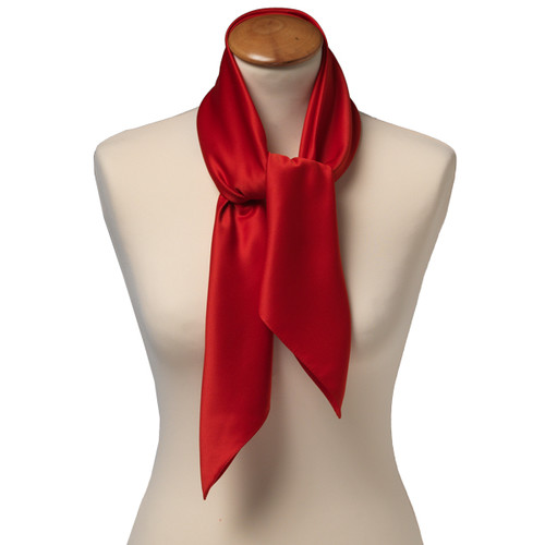 Foulard polyester rouge - carré (2)