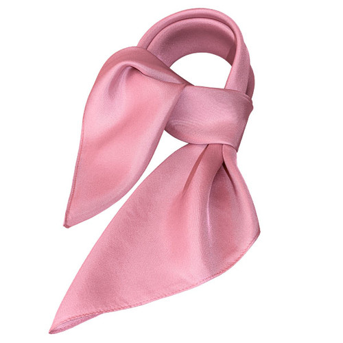 Foulard polyester rose clair - carré (1)