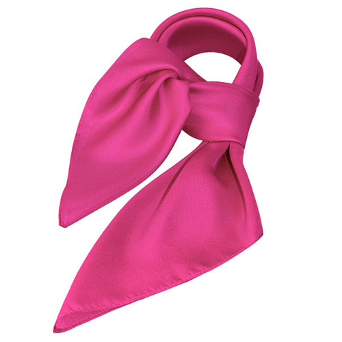 Foulard polyester rose vif - carré (1)