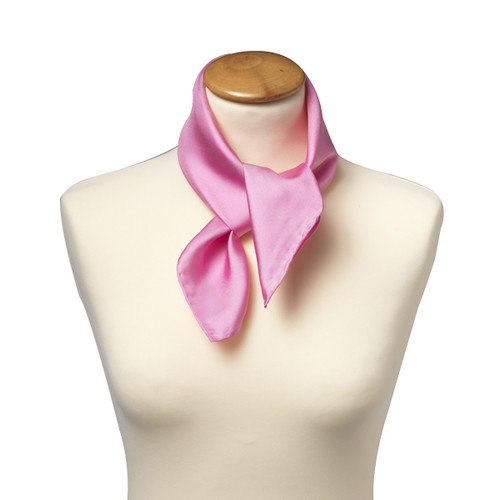 Foulard soie rose clair - carré (2)