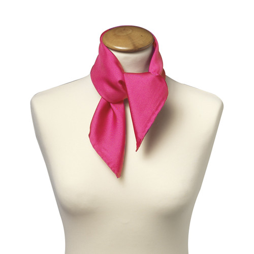 Foulard soie rose vif - carré (2)