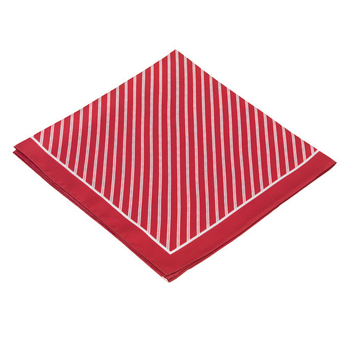Foulard en soie rouge/ blanc rayé (4)