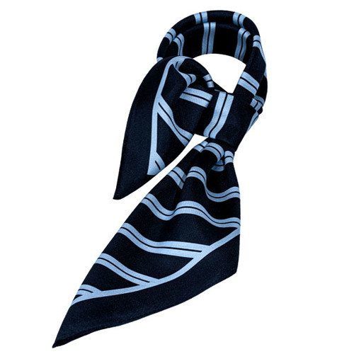 Foulard en soie bleu foncé/ bleu rayé (1)