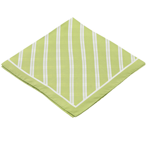 Foulard en soie lime/ blanc rayé (4)