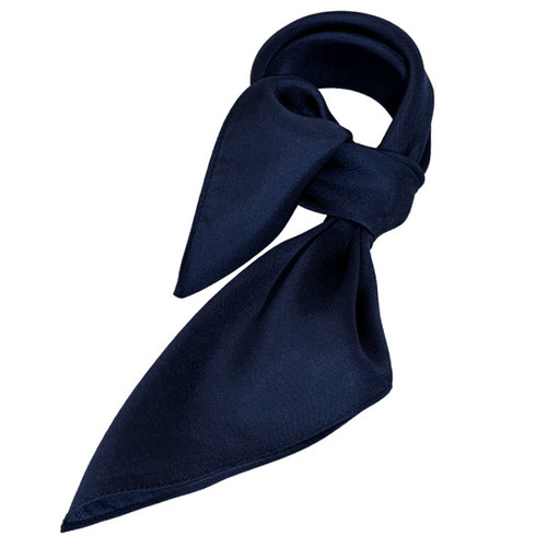 Foulard soie bleu foncé - carré (1)