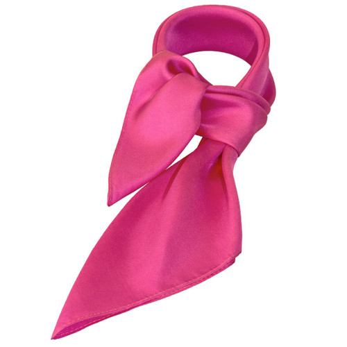 Foulard soie rose vif - carré (1)