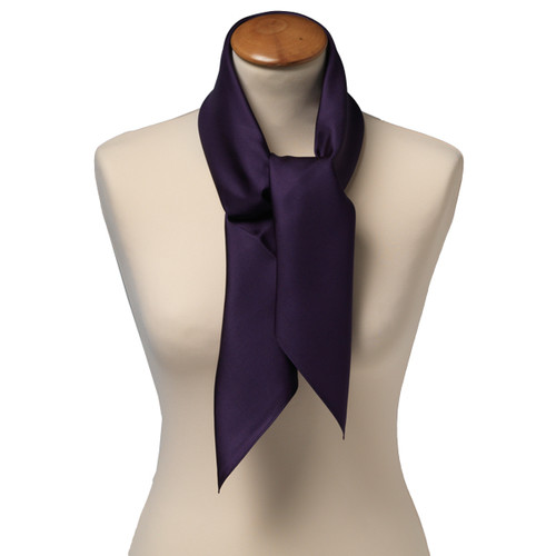 Foulard carré soie uni violet foncé (2)