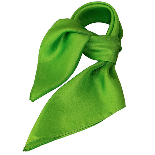 Foulard carré soie uni pomme verte  (1)