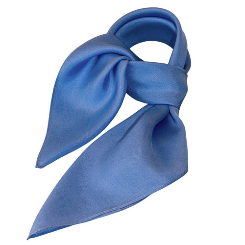 Foulard carré soie uni bleu (1)