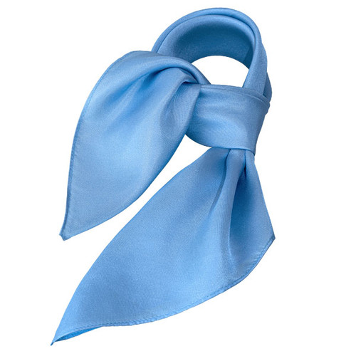 Foulard carré soie uni bleu clair (1)