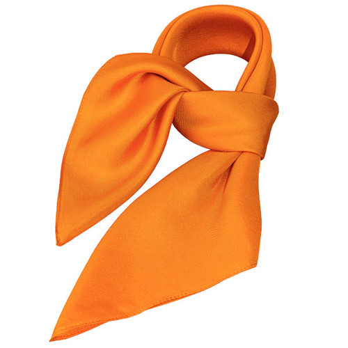 Foulard carré soie uni orange (1)