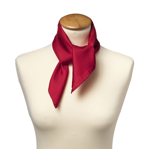 Foulard soie rouge cerise - carré (2)