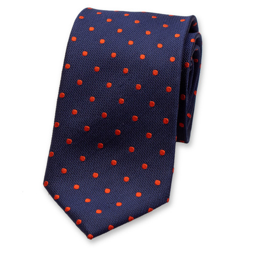Cravate bleu foncé à pois (1)