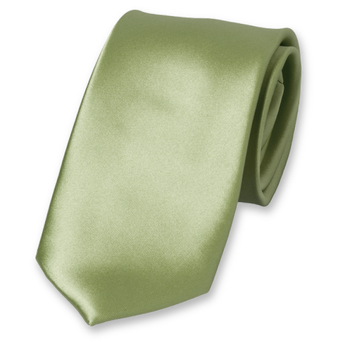Cravate Vert sauge en satin polyester (1)