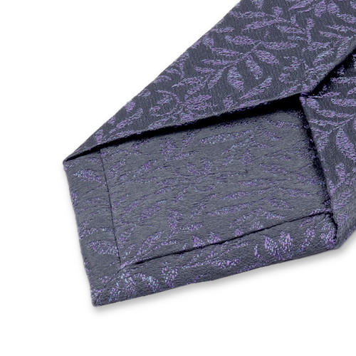 Cravate étroite bleu-gris à fleurs (3)