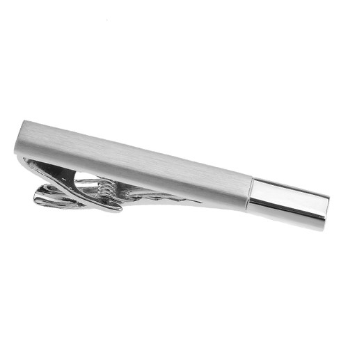 Pince à Cravate Design Mat - Argenté (1)
