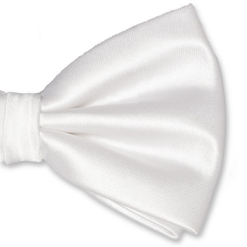 Nœud papillon en polyester blanc (2)