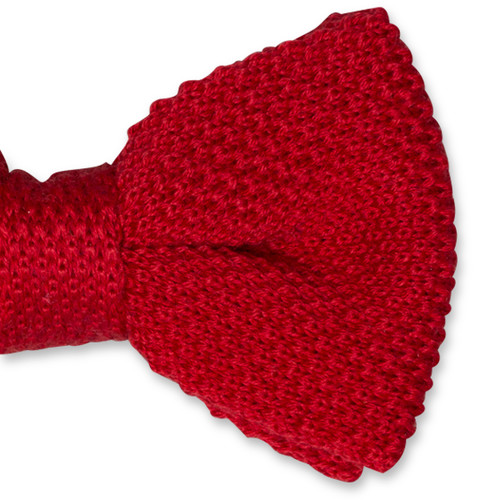 Nœud papillon tricoté rouge (2)