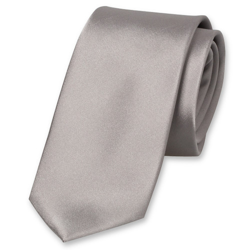 Satin cravate slim grise (1)