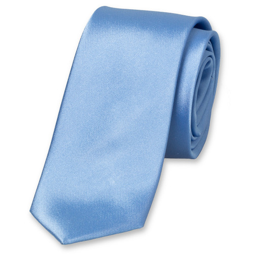 Satin cravate slim bleue (1)
