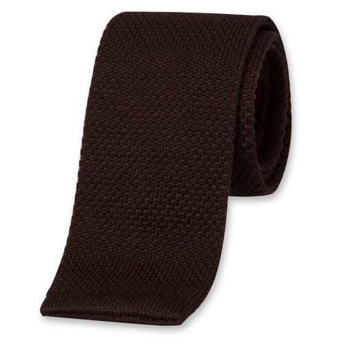 Cravate tricot marron (1)